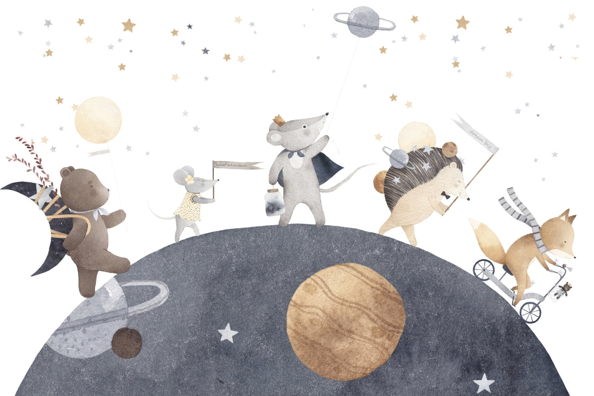 Moonlight Friends Wall Mural in your room — zoomed