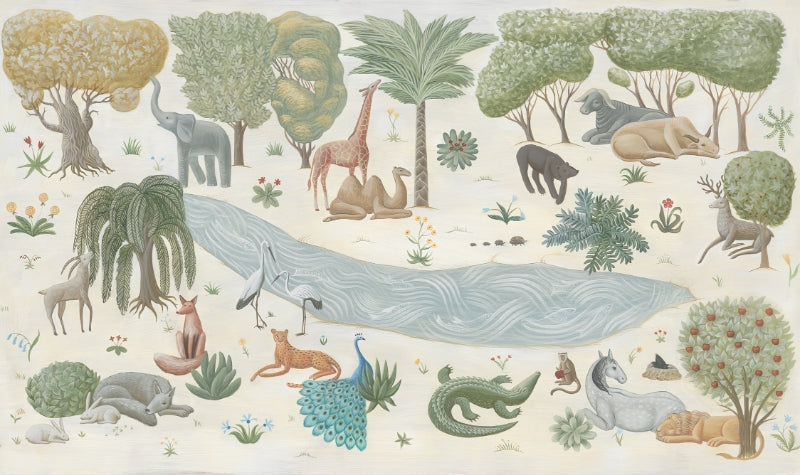 Jungle Wildlife Wall Mural in your room