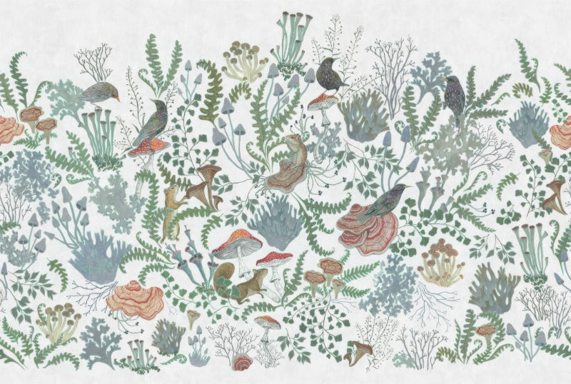 Serene Birds Nature Wall Mural in your room — zoomed