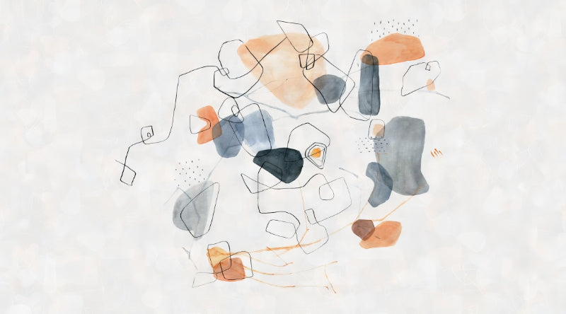 Artistic Shapes Wallpaper Mural in your room — zoomed