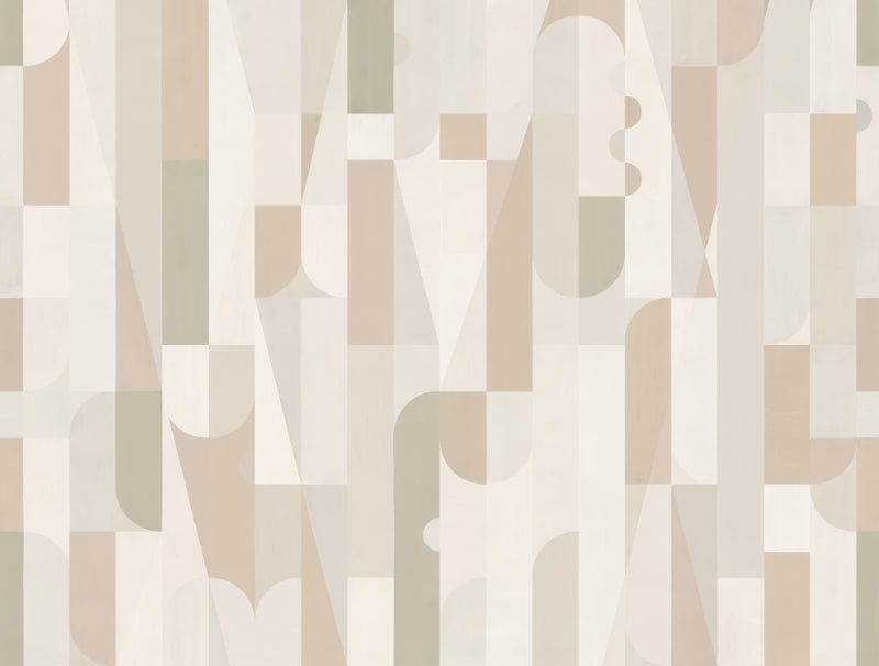 Geometric Sepia Wall Mural