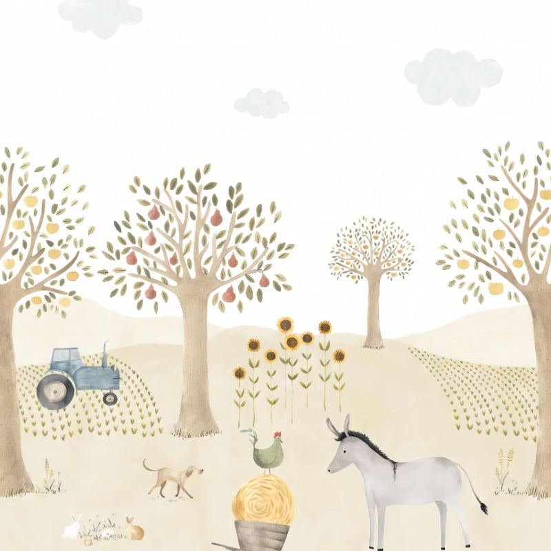 Farm Animals Kids Wallpaper Mural in your room