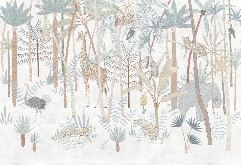 Jungle Animals Wallpaper Mural