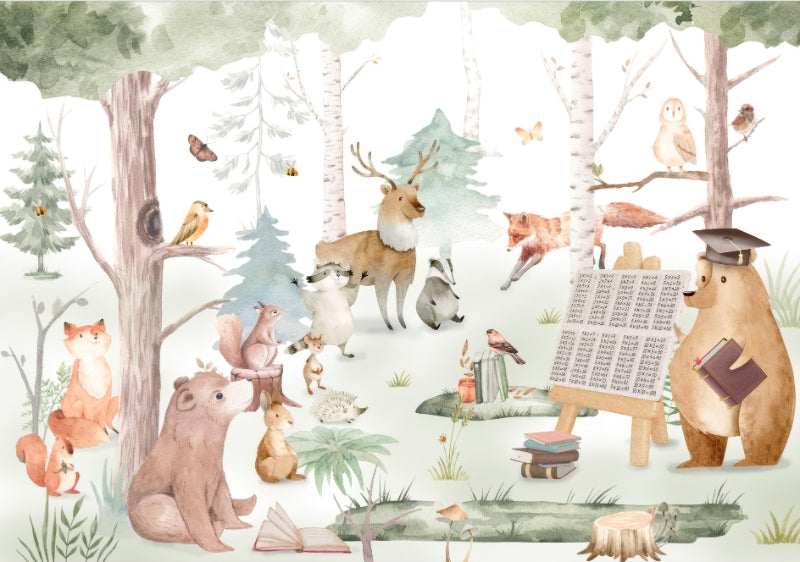 Cartoon Animals Kids Wall Mural