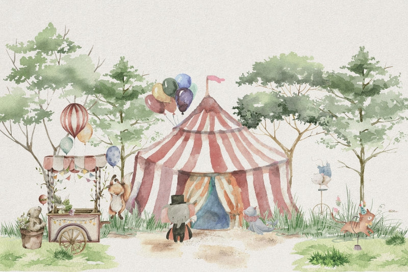 Circus Tent Kids Wallpaper Mural in your room