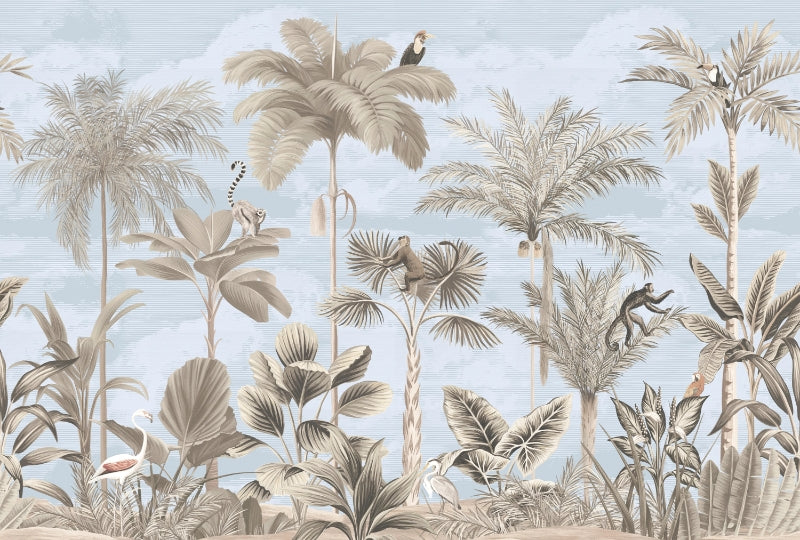 Tropical Paradise Wallpaper Mural in your room — zoomed