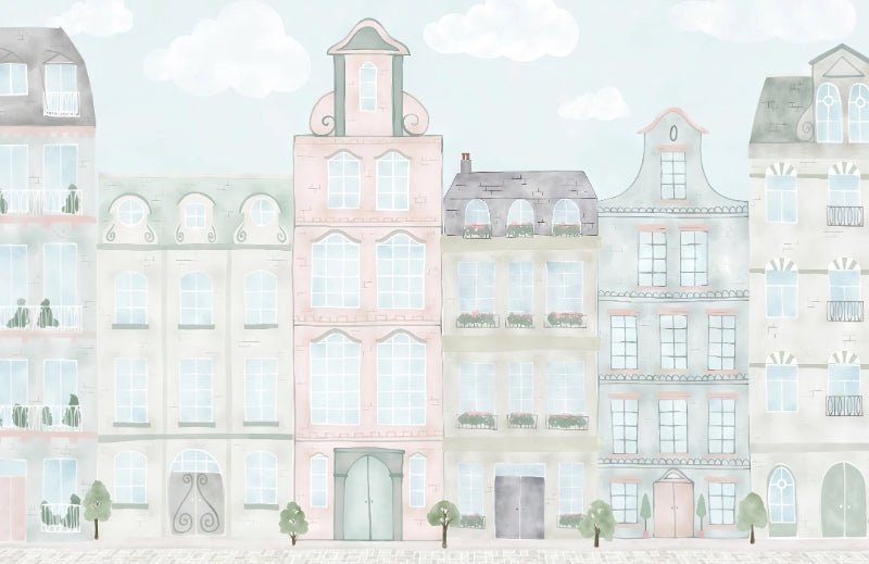 Pastel Watercolour Kids Wall Mural