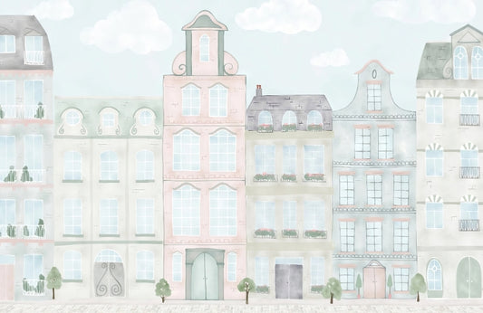 Pastel Watercolour Kids Wall Mural
