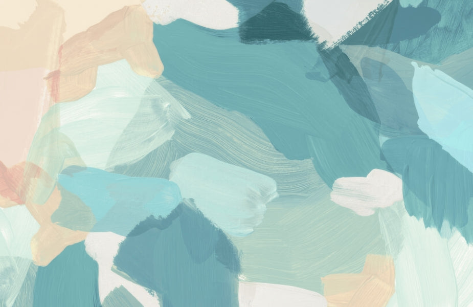 Serene Blue Wallpaper Mural in your room — zoomed
