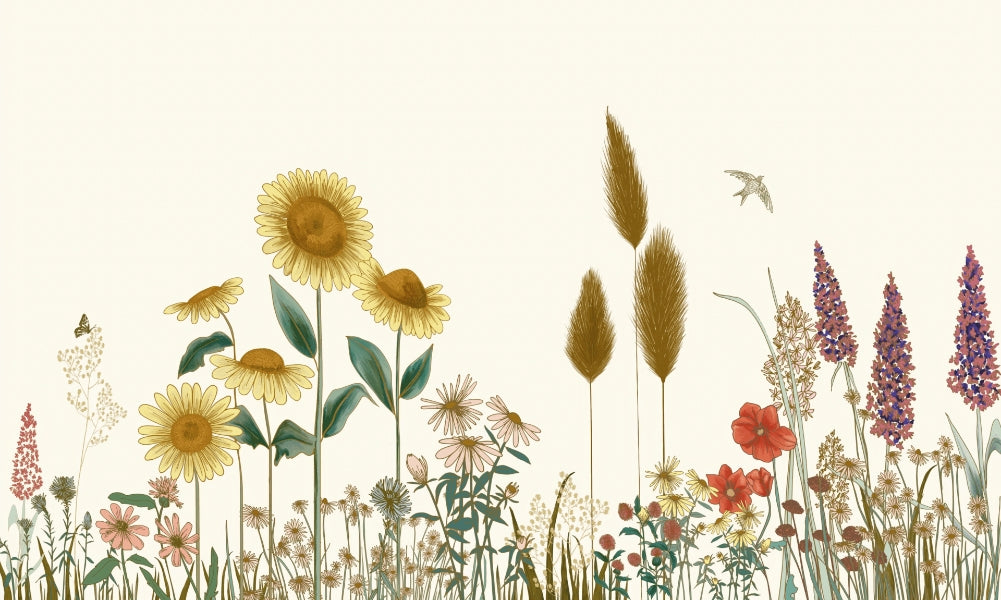 Sunflower Field Wallpaper Mural in your room