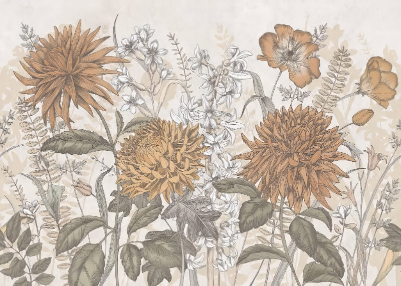Wildflowers Garden Wallpaper Mural