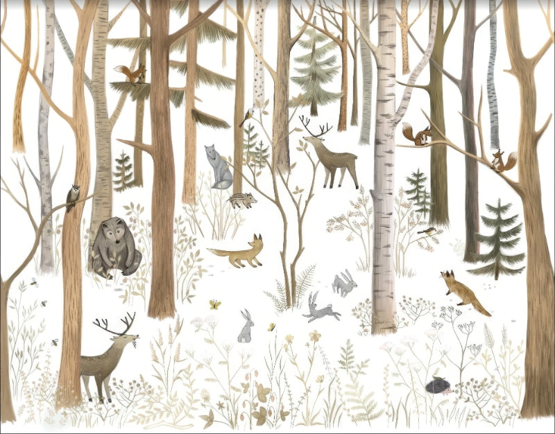 Woodland Forest Friends Wall Mural in your room