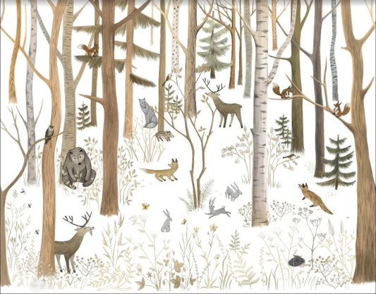 Woodland Forest Friends Wall Mural