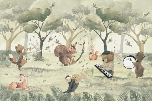 Animal Orchestra Nursery Wall Mural