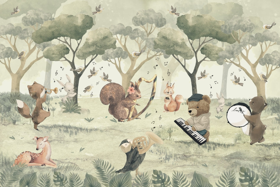 Animal Orchestra Nursery Wall Mural