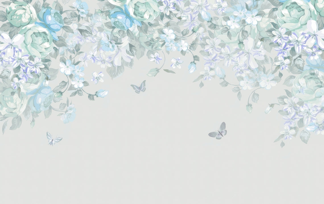 Whimsical Butterfly Meadow Wall Mural