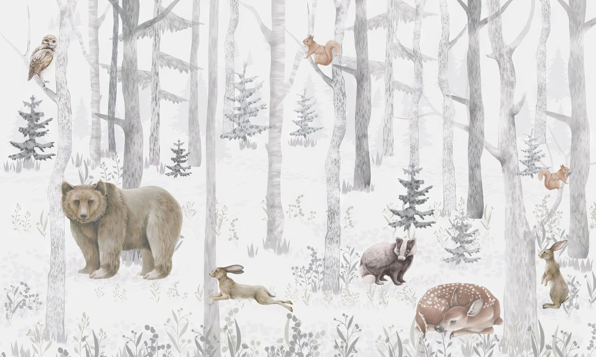 Winter Wildlife Wall Mural