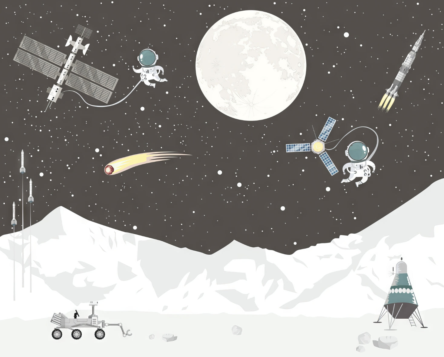 Space Mission Astronaut Wall Mural