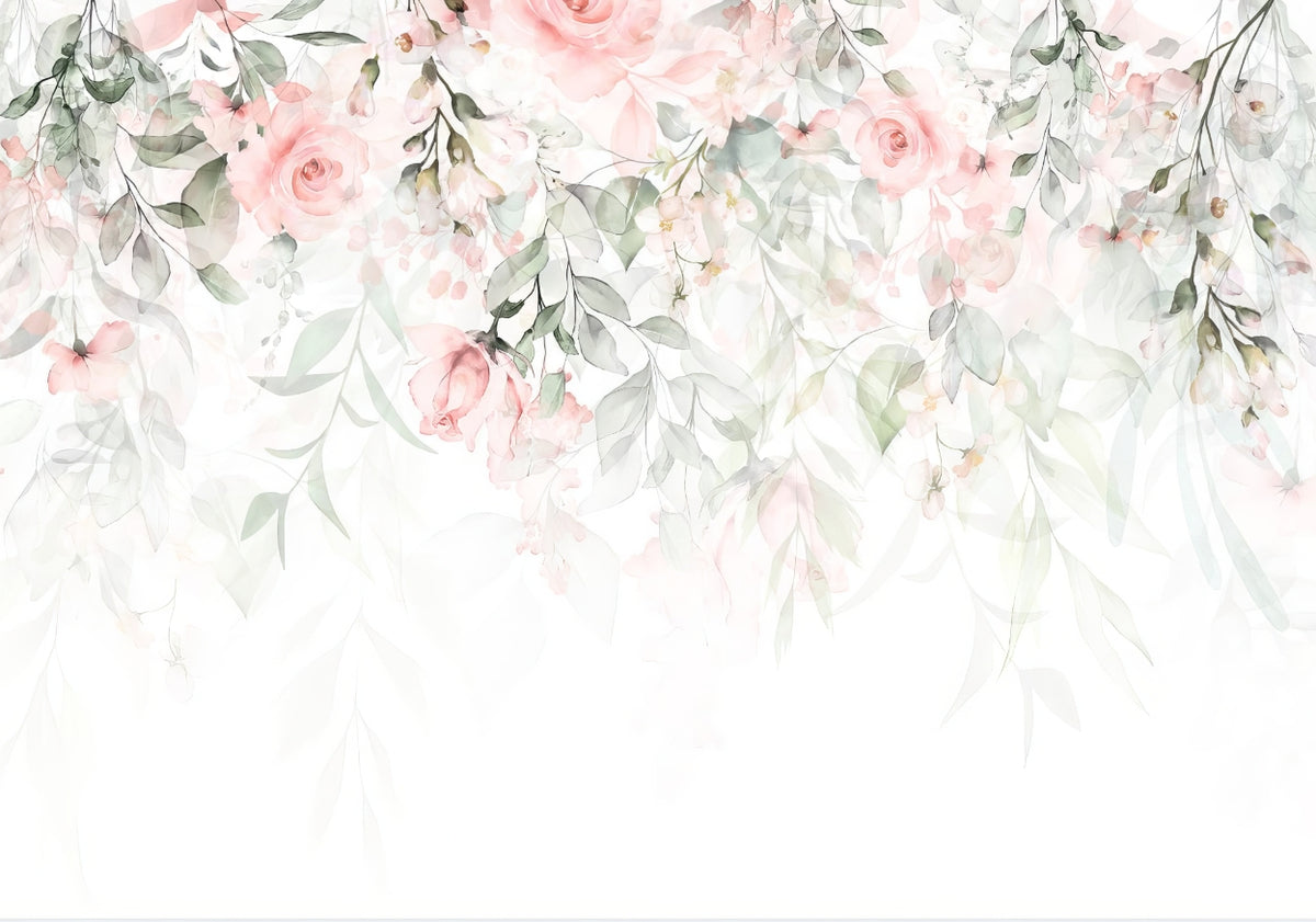 Pink Hanging Flower Wall Mural in your room