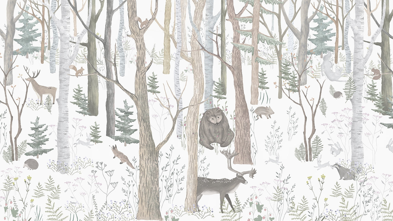 Animals Nursery Wallpaper Mural