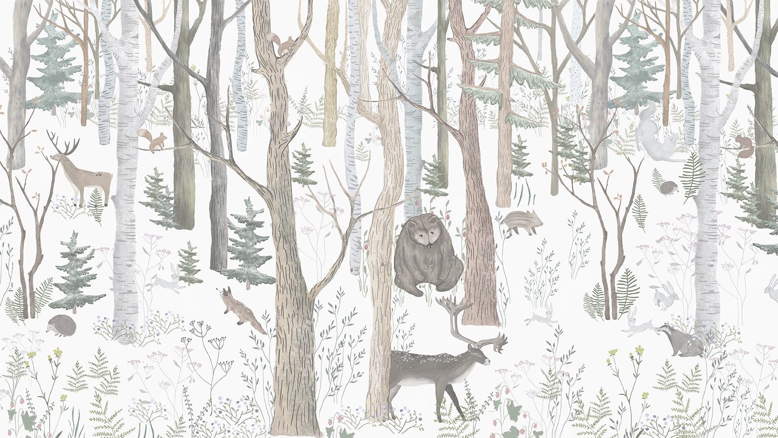 Animals Nursery Wallpaper Mural