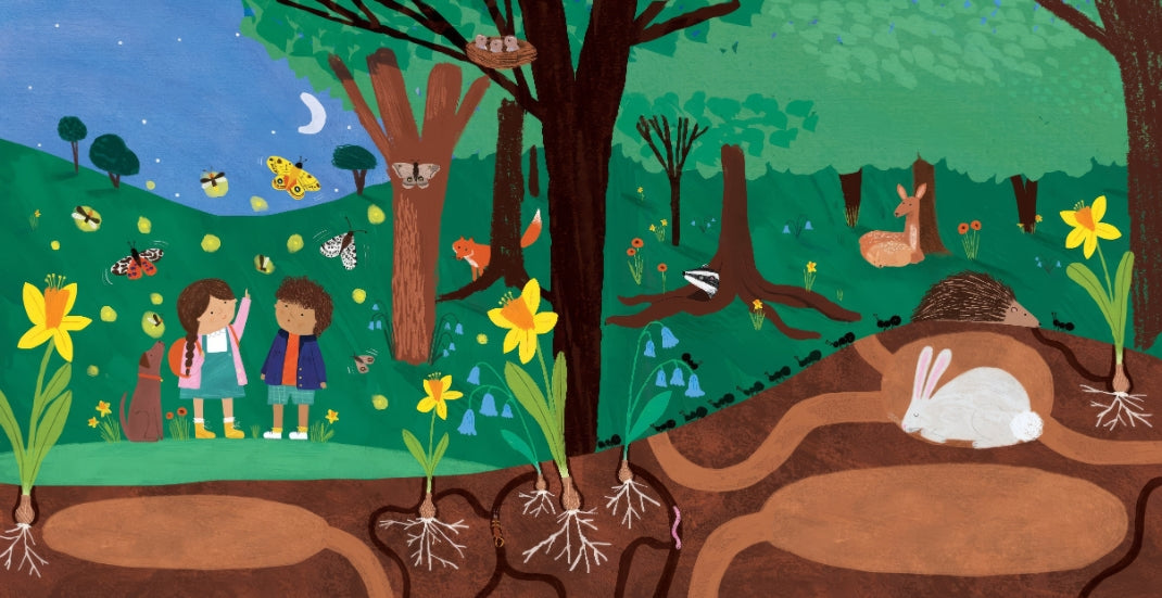 Forest Friends Night Wall Mural in your room