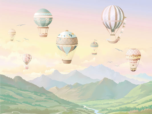 Sky Balloon Adventure Wall Mural
