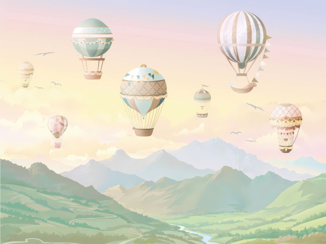 Sky Balloon Adventure Wall Mural