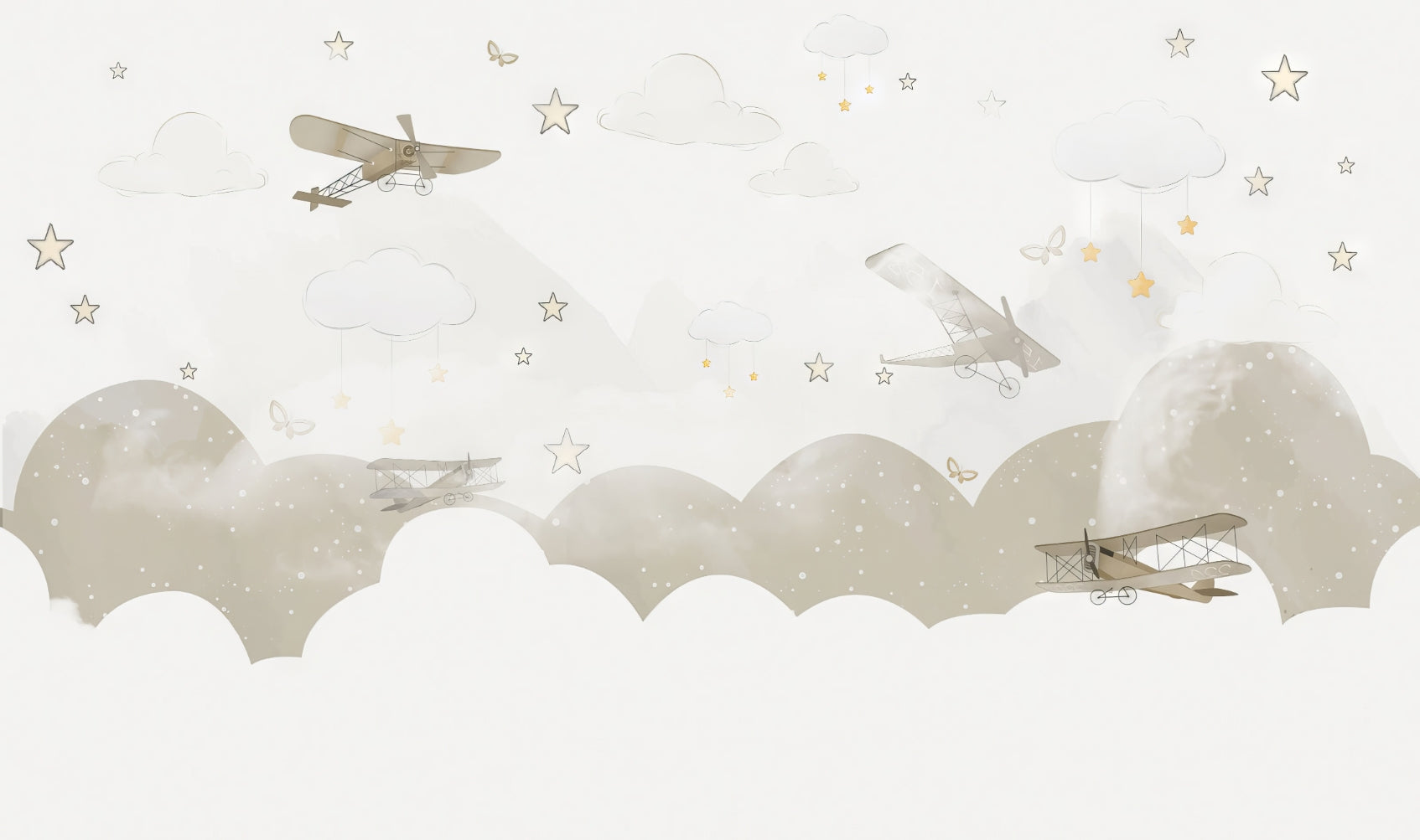 Vintage Airplane Adventure Wall Mural