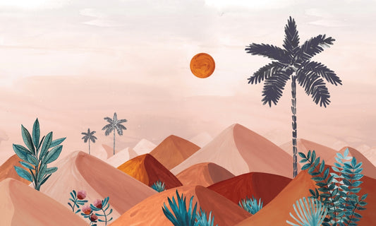 Sunset Oasis Wallpaper Mural