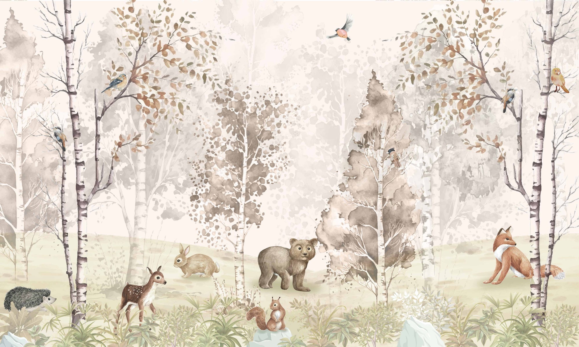 Woodland Animals Wall Mural