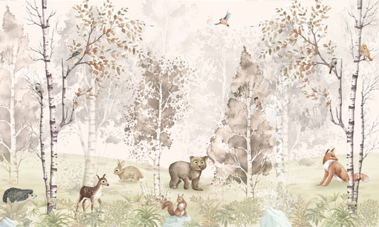 Woodland Animals Wall Mural