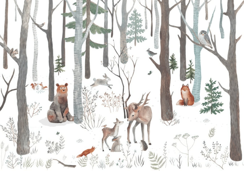 Winter Wildlife Wall Mural