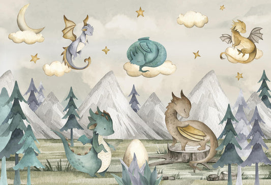 Dreamy Dragon Playland Wallpaper Mural