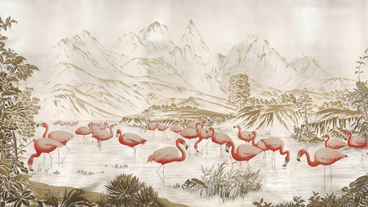 Flamingo Lake Wallpaper Mural