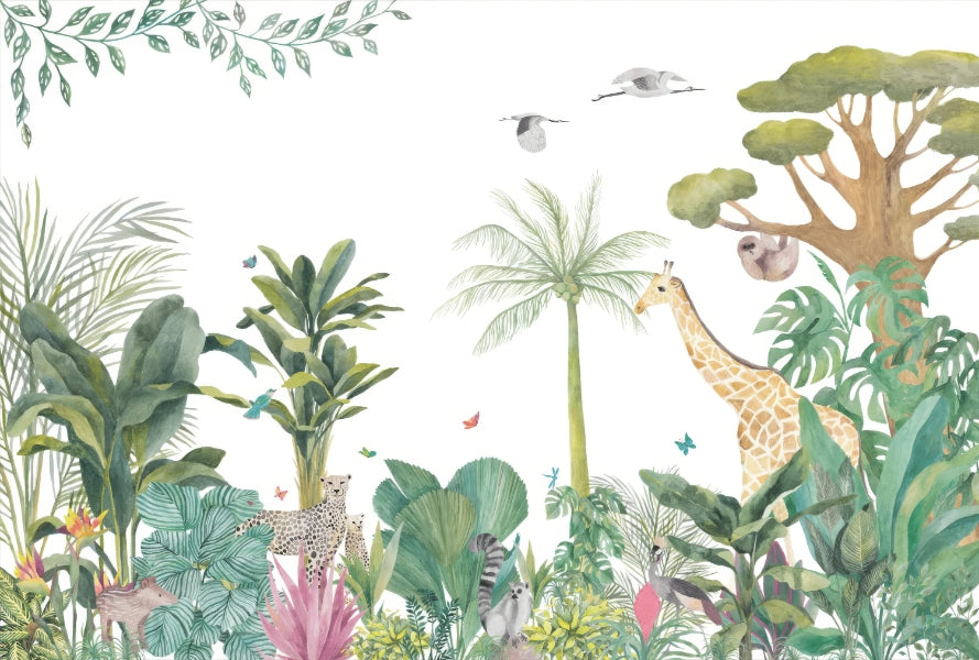 Serene Jungle Wildlife Wallpaper Mural