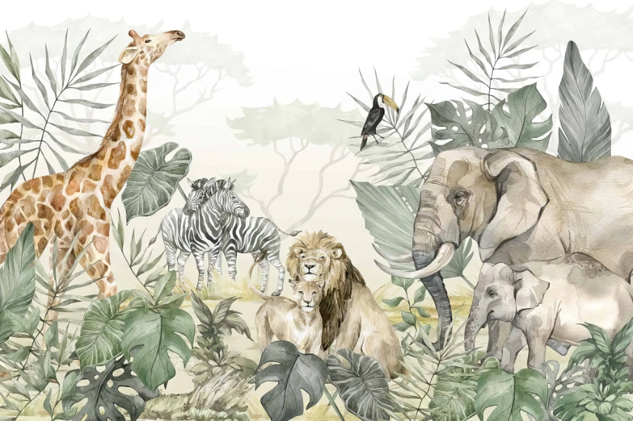 Safari Animals Wall Mural