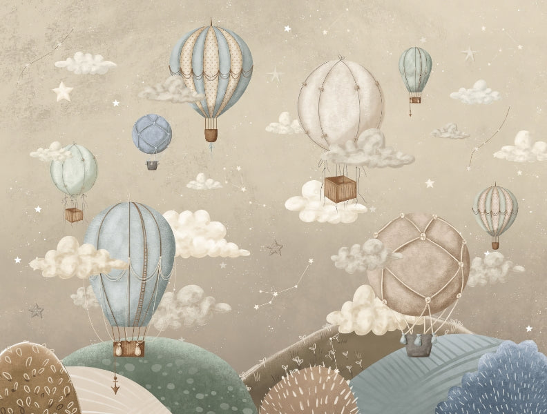 Vintage Balloons Wallpaper Mural