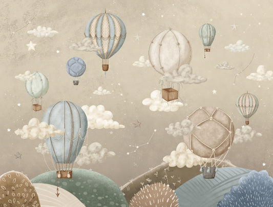 Vintage Balloons Wallpaper Mural