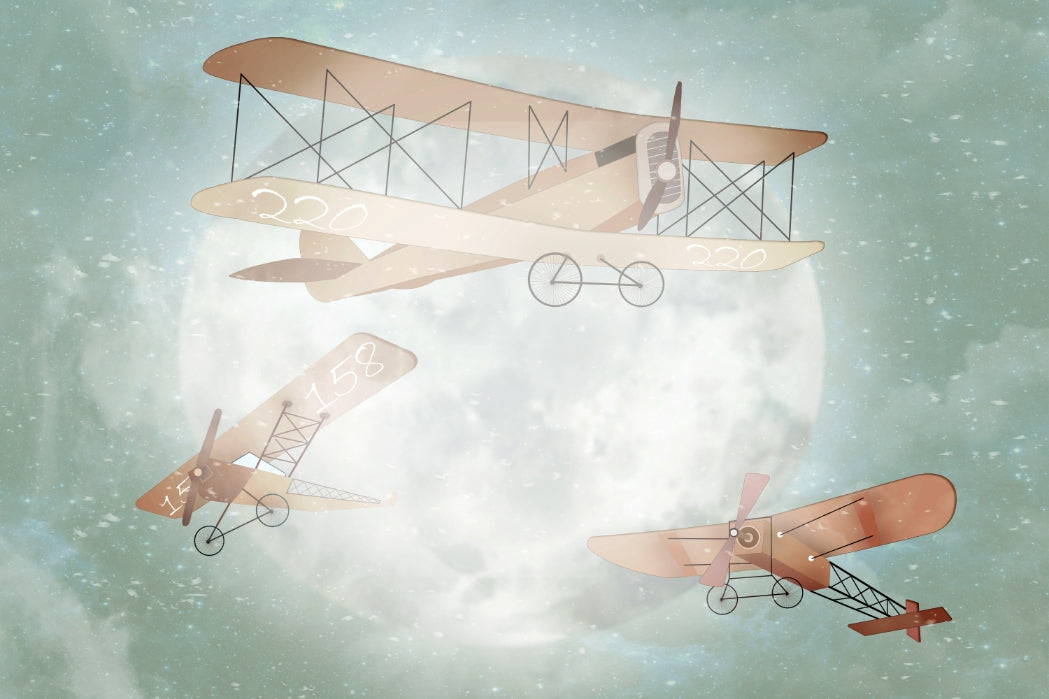 Vintage Airplanes Wallpaper Mural in your room