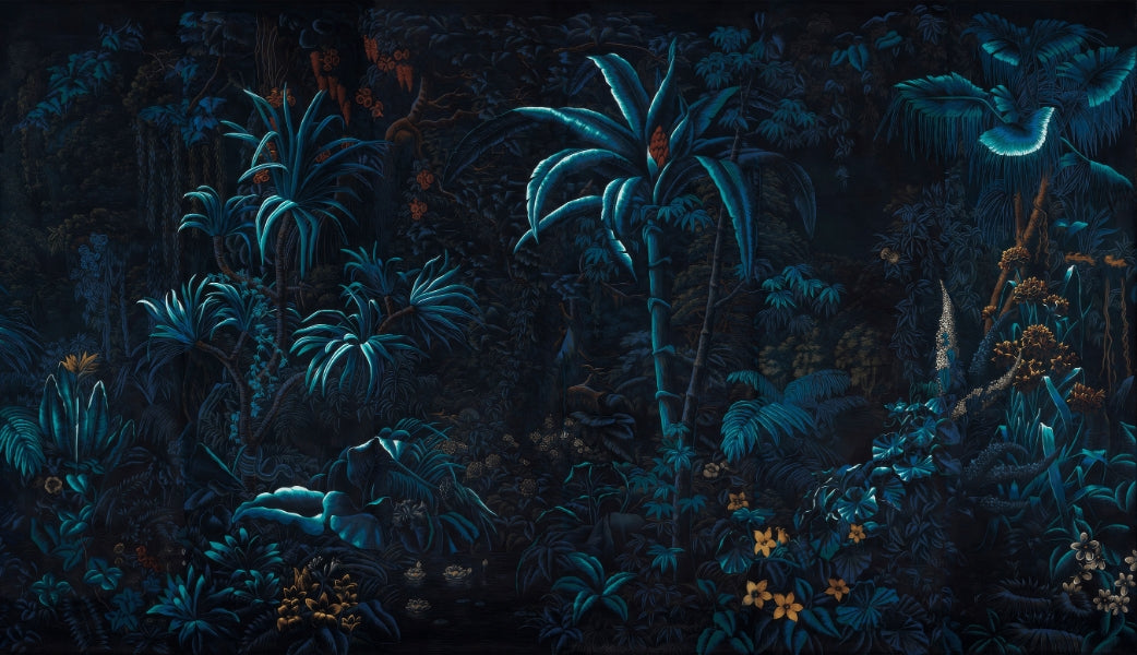 Tropical Night Glow Wallpaper Mural