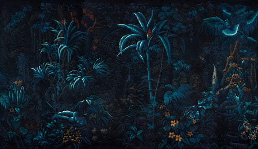 Tropical Night Glow Wallpaper Mural