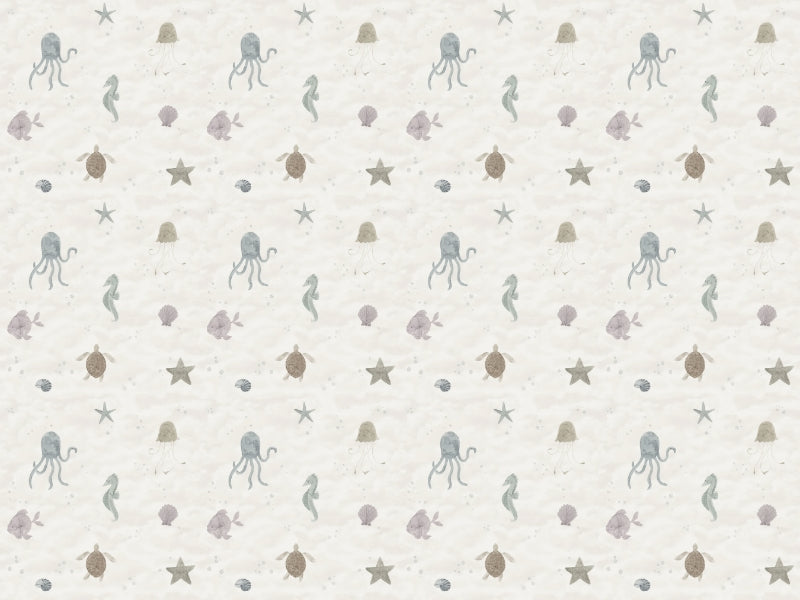 Ocean Friends Wallpaper Mural in your room — zoomed