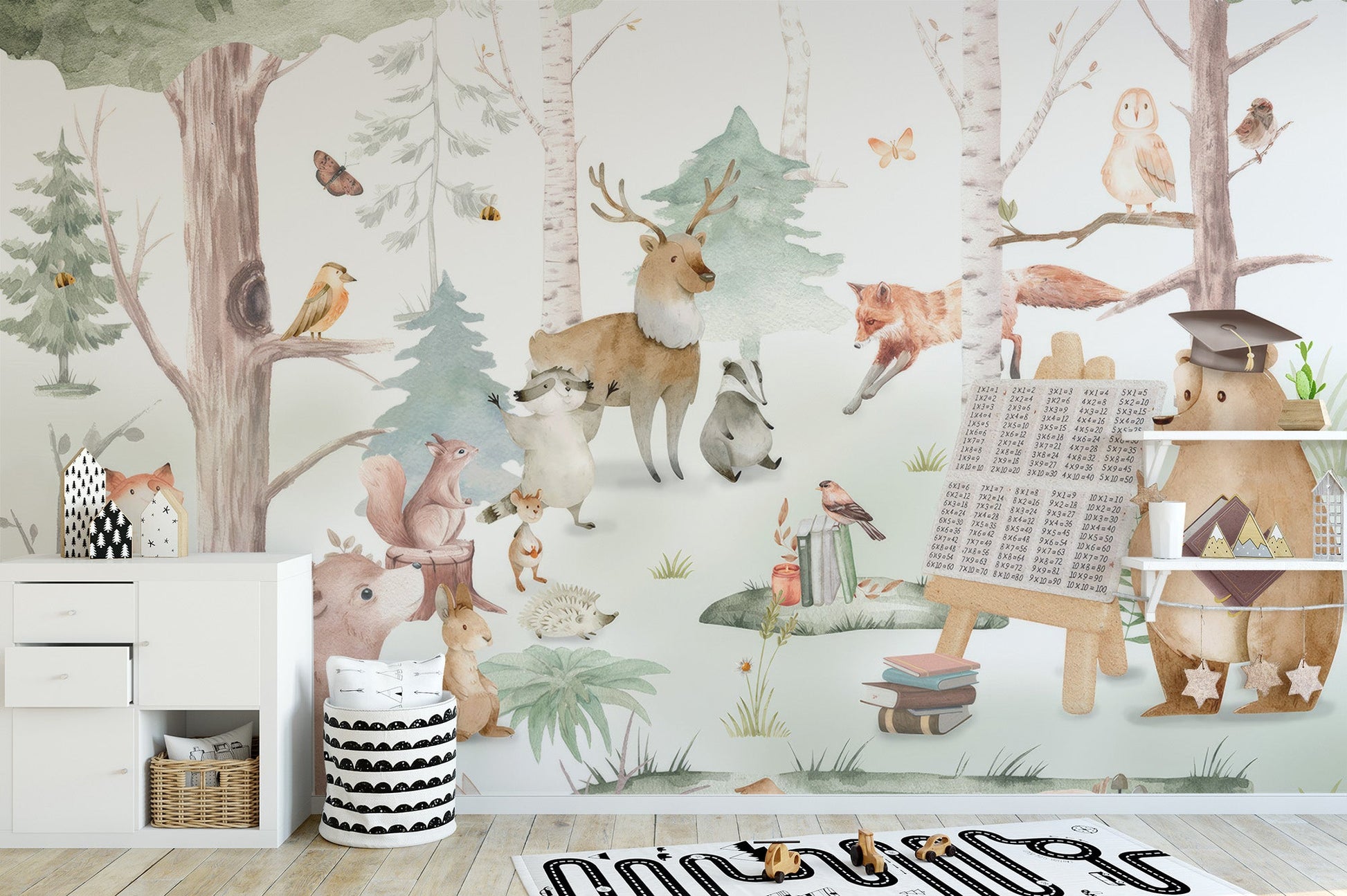 Cartoon Animals Kids Wall Mural - Wallanza