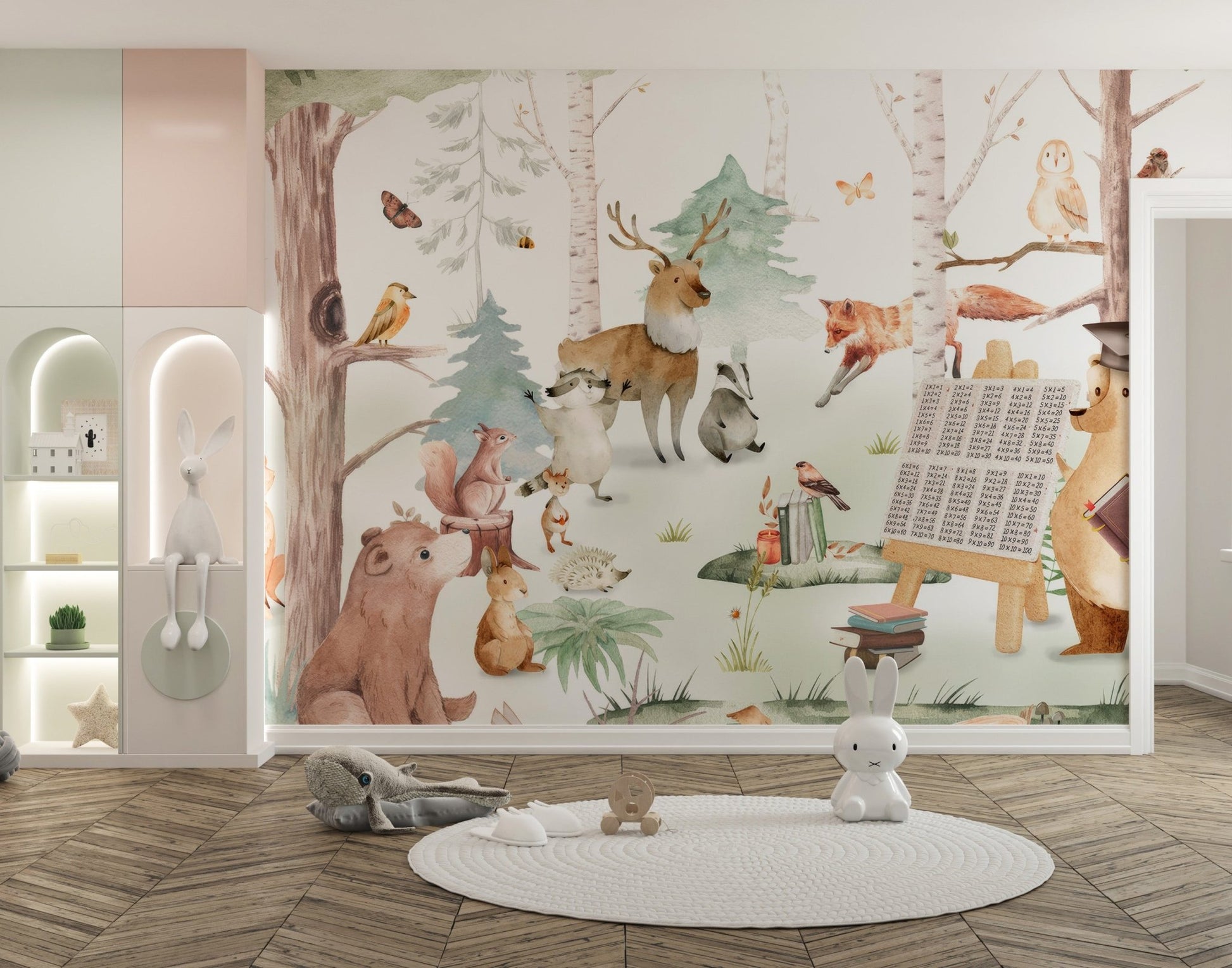 Cartoon Animals Kids Wall Mural - Wallanza