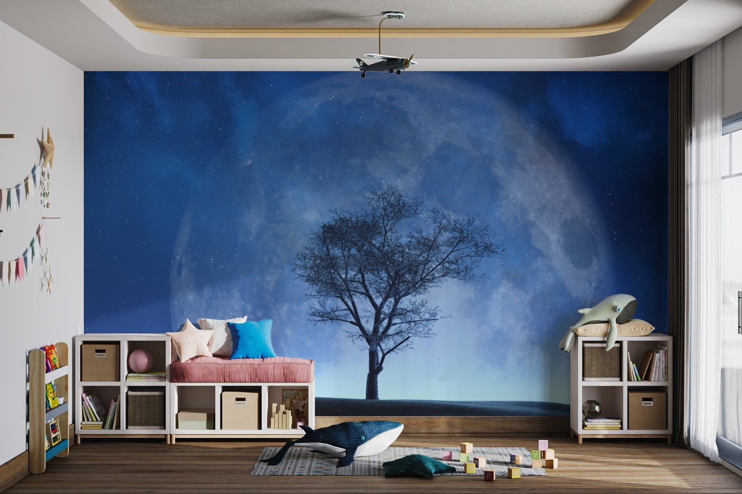 Celestial Moonlit Tree Wallpaper - Wallanza