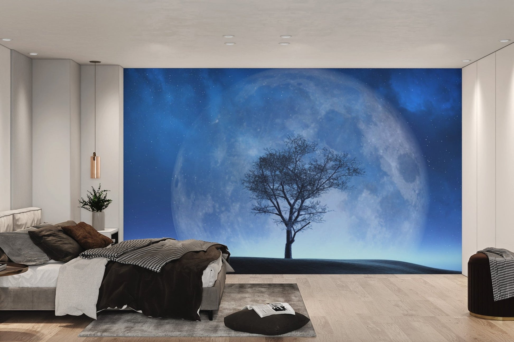 Celestial Moonlit Tree Wallpaper - Wallanza