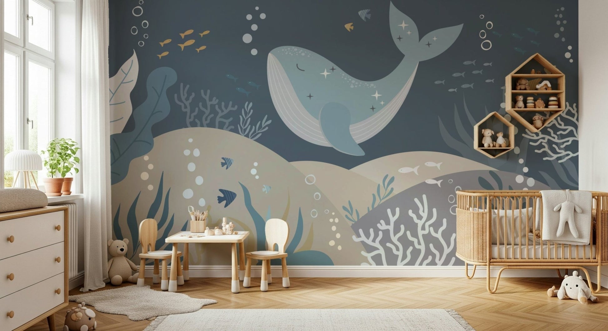 Celestial Whale Wall Mural - Wallanza