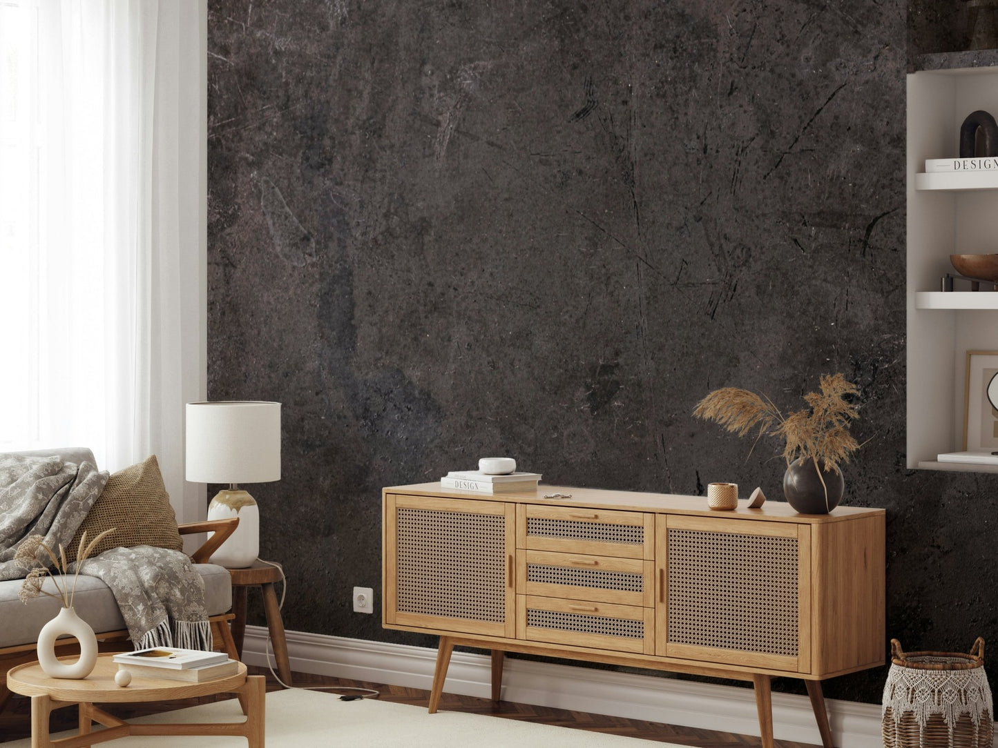 Charred Texture Wall Mural - Wallanza