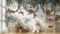 Cheeky Monkeys Jungle Wall Mural - Wallanza